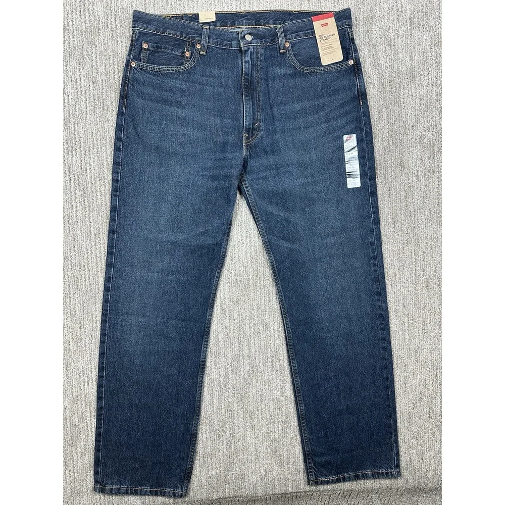 Levi's Men 555 Relaxed Fit Straight Leg Zip Fly Non-Stretch Jeans 38x34 Blue NWT